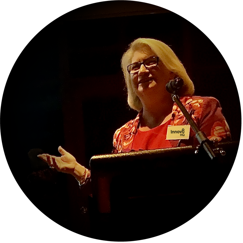 Suzanne Greenwood, founder Innov8 HQ, at the podium